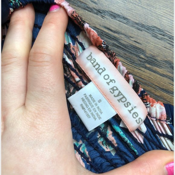 Band of Gypsies Blue Floral Juniors Strap Dress - Picture 5 of 9